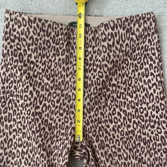 Ann Taylor Pants Womens Small Skinny Beige Burgundy Red Leopard Print Legging - Picture 8 of 12